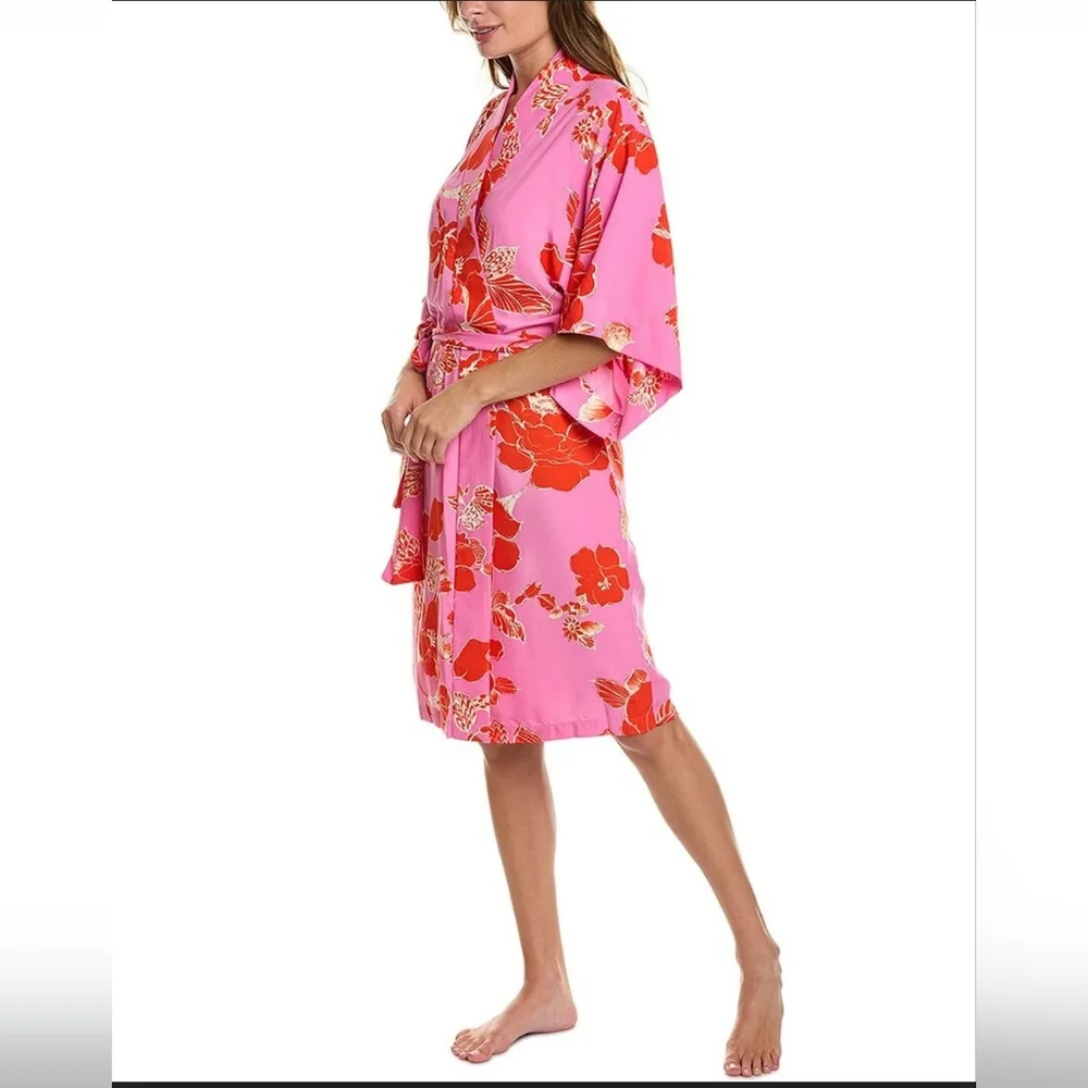 Natori Women's Pink Passion Flower Robe